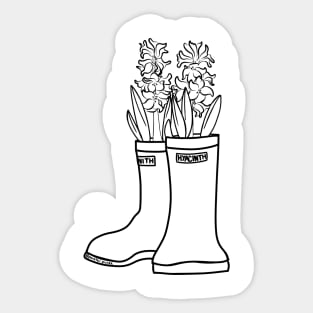 Hyacinth Black lineart Xtratuf Sticker